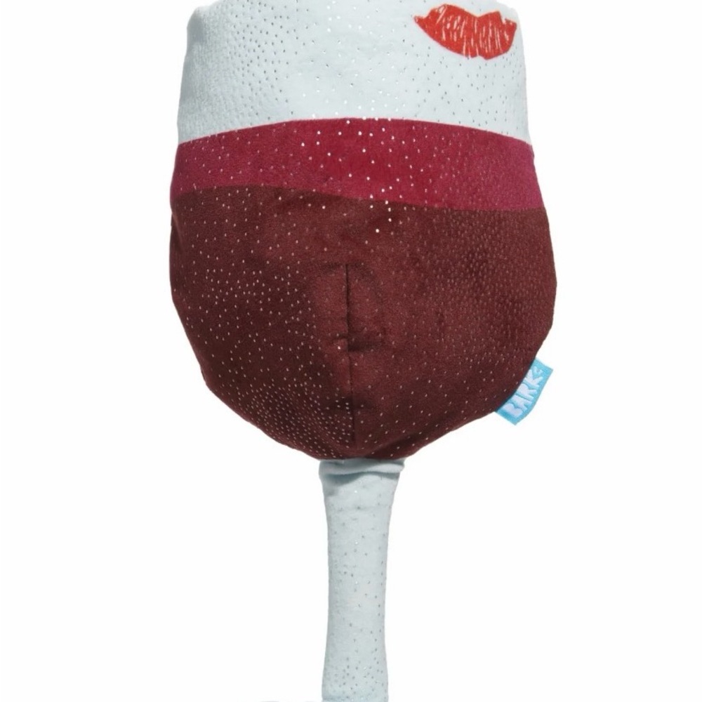 BARK Grrrande Vino Red White Plush Wine Glass Dog Toy